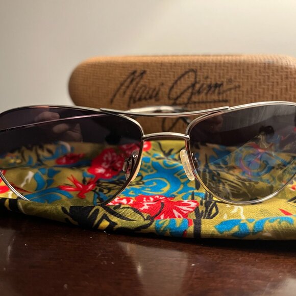 Maui Jim women's Baby Beach MJ245-17 aviator sunglasses in titanium - Picture 4 of 6